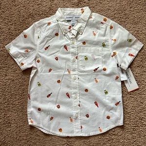 NWT - Old Navy Kids Size 6/7. BBQ Picnic Food Print Shirt